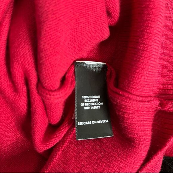 TORRID Top Red Cotton Knit Black Lace Pullover Cold Shoulder Plus Size 5 5X NEW - Picture 6 of 10